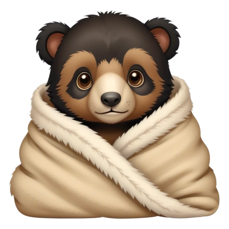 Baby Andean bear cozy in blanket  sticker