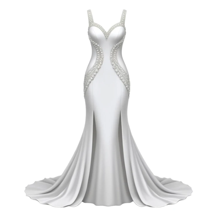 Hyper Realistic ornate 
Minimalistic diamonds and peals sheath Wedding dress displays sticker