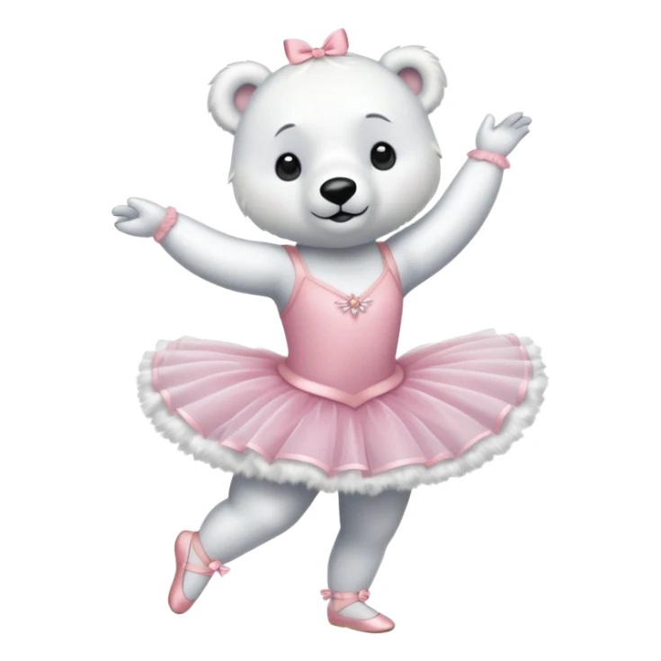 Polar bear dresses as a ballerina  sticker