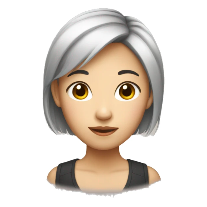 Asian girl with short hair sticker