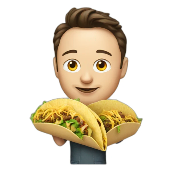 Elon musk eating a tacos sticker