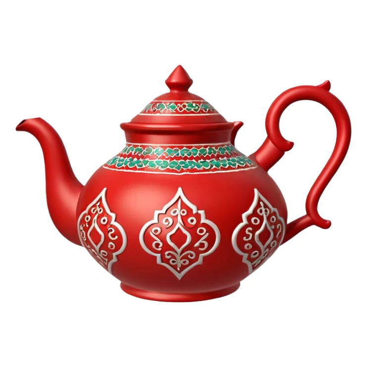 moroccan style ornamented teapot red sticker