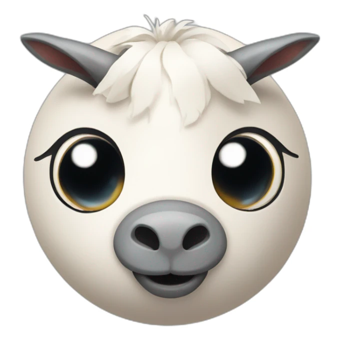 3d sphere with a cartoon Goat skin texture with big underdeveloped eyes sticker