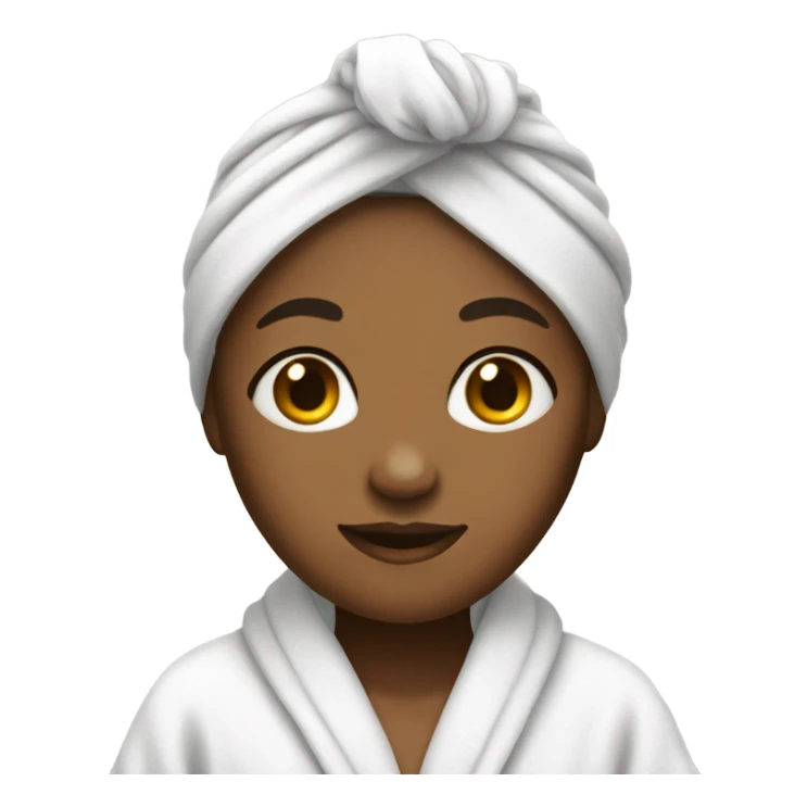 light completed girl in bath robe with hair towel sticker