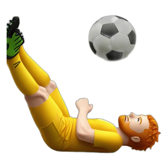 ginger soccer fan falling onto the ground and hurting himself sticker