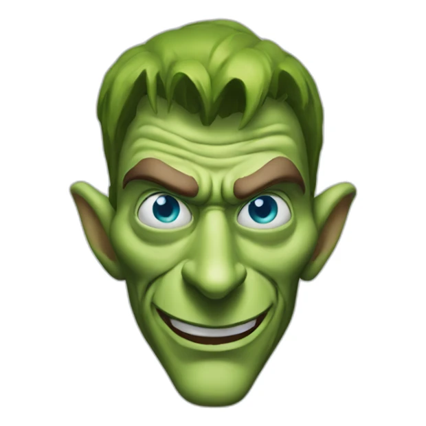 Long nose, green goblin with blue eyes sticker