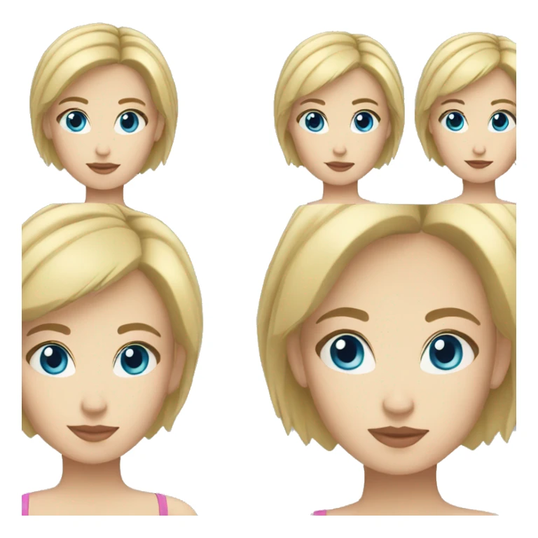 Very Short blond hair girl blue eyes sticker
