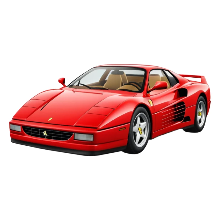red Ferrari Testarossa sports car sticker