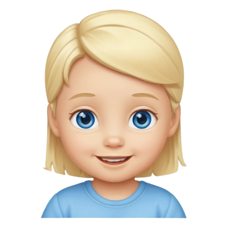 Blonde blue eyes baby with smile sticker