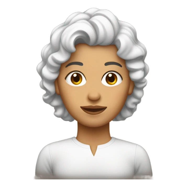 Mujer blanca con pelo chino y barba sticker