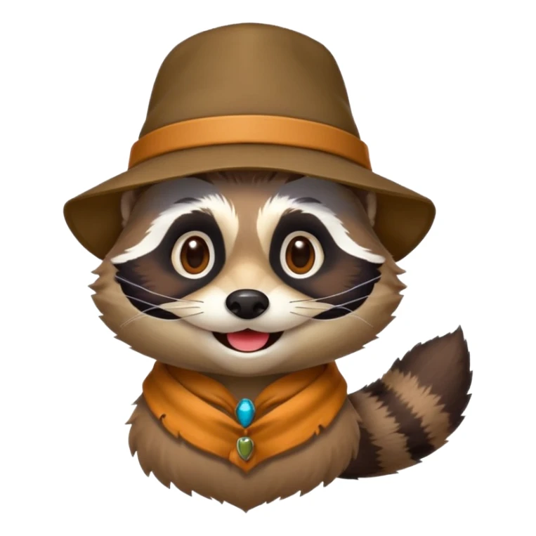 colorfull racoon with mustache sticker