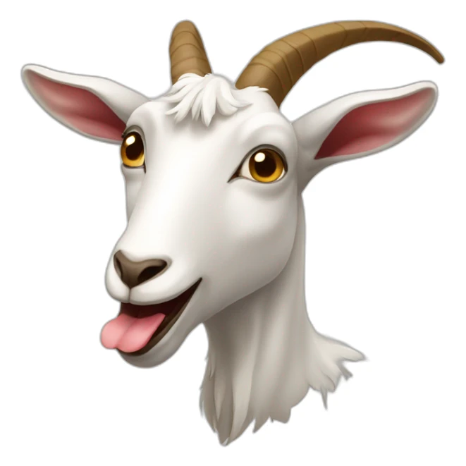 Goat with open mouth and very long tongue sticker