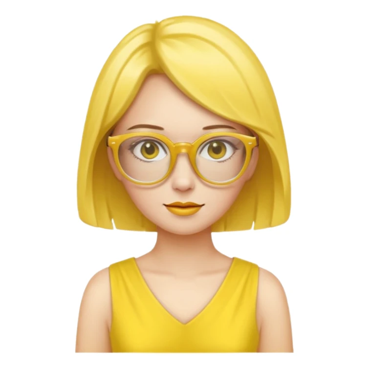 yellow glasses and yellow dressed woman sticker