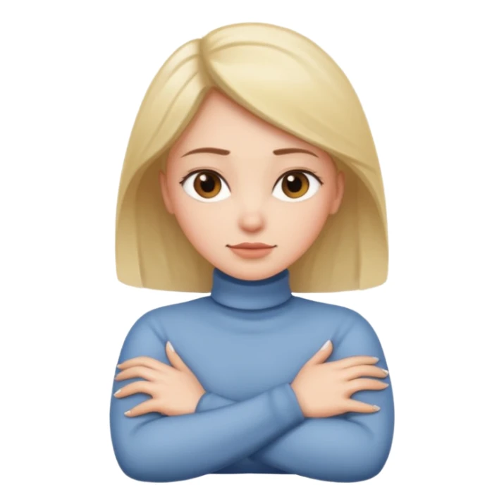 A woman’s Arms crossing over her neck sticker