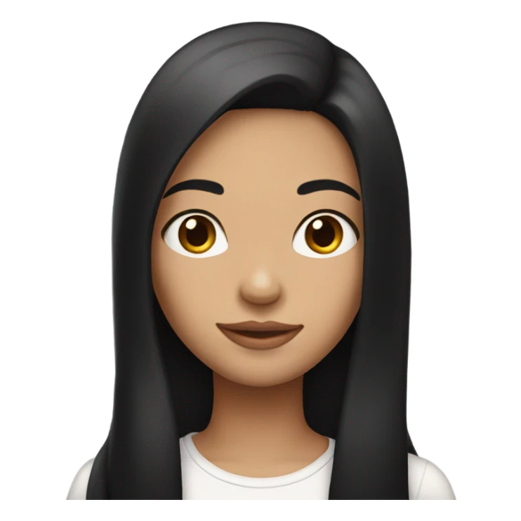 Straight long black hair girl  sticker