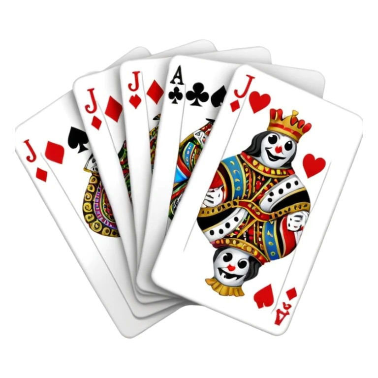 bunch of poker cards, with jolly jokers inside sticker