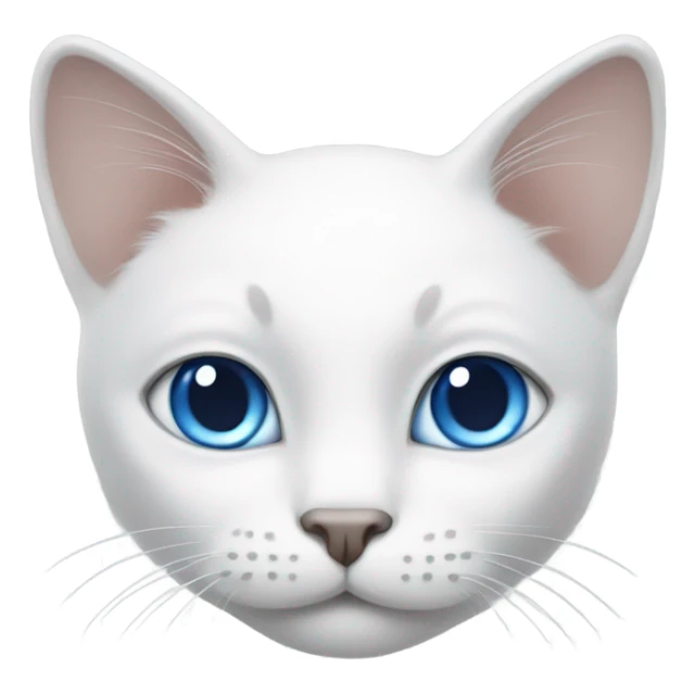White cat with grey on middle face and ears, big blue eyes  sticker