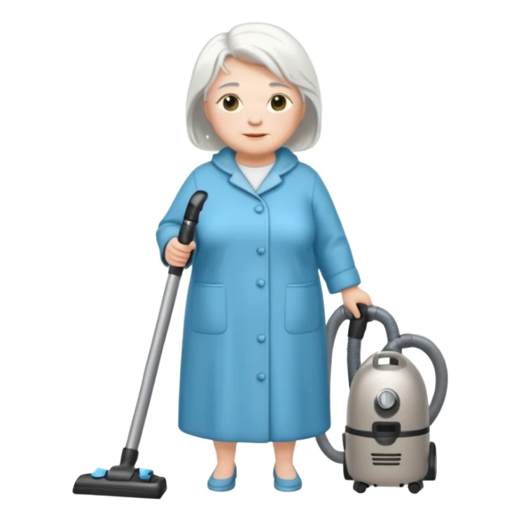 White hair older chubby ed lady vaccum sticker