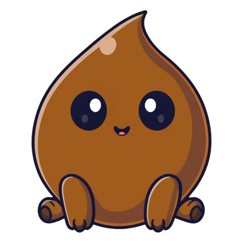 cute poop with big eyes sticker