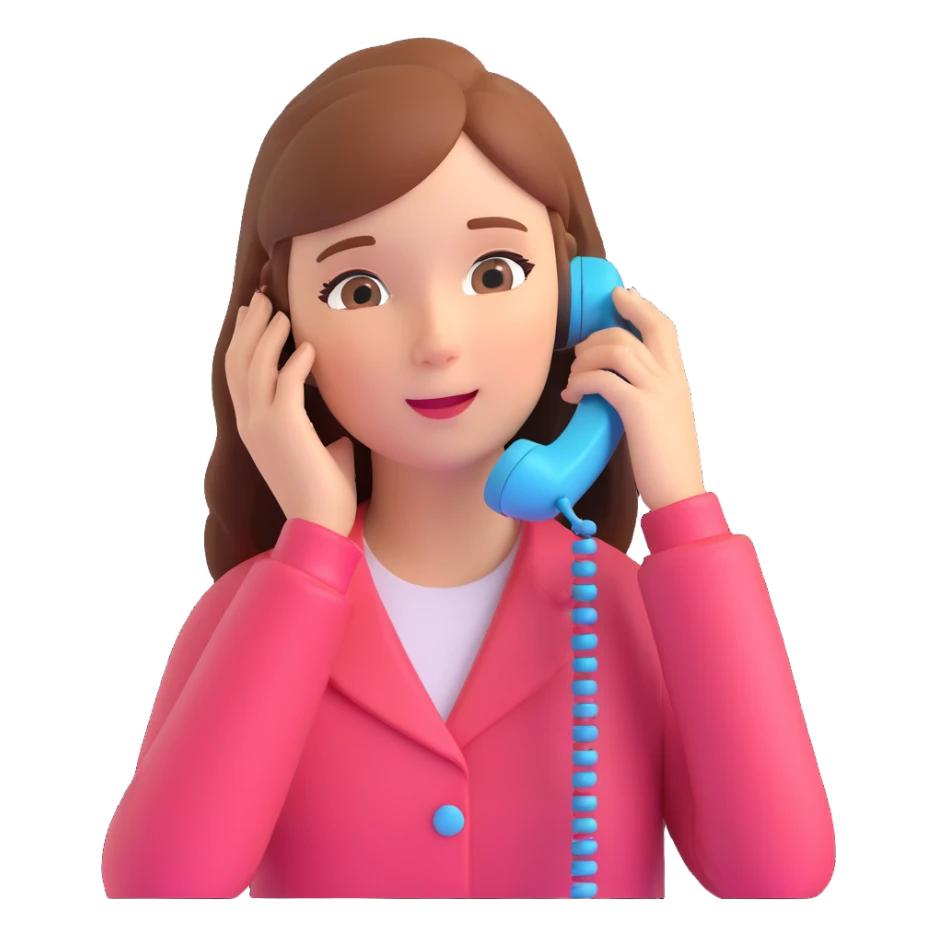 girl talking on phone bedroom background, close up pose sticker