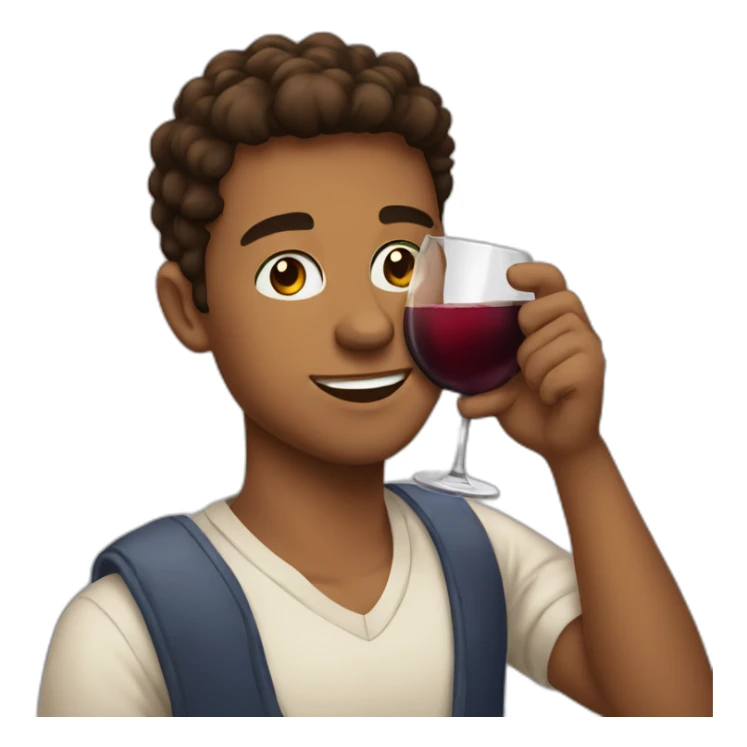 gorgeous brown white man teen drinking wine sticker