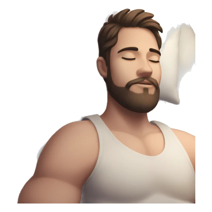 Very attractive younger man with beard  sleeping on worlds most plush and nice pillow   sticker