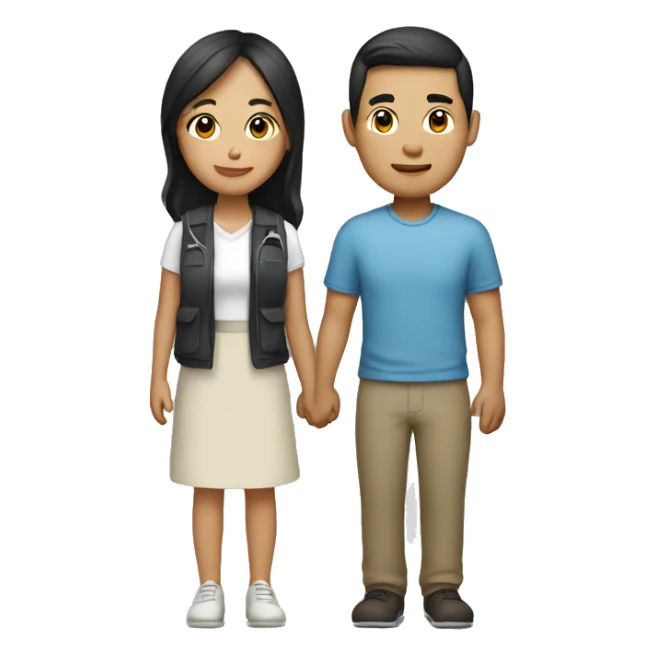 A half white half Asian couple traveling  sticker