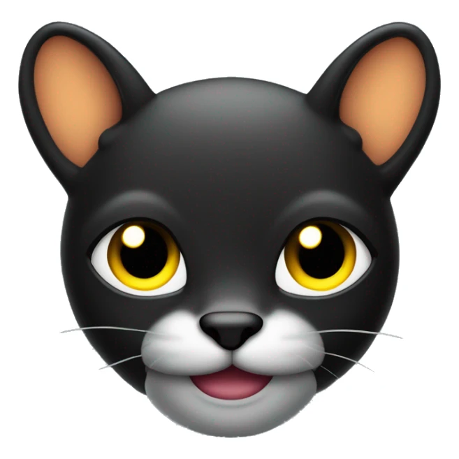  coelho preto meio roxado com  sorriso neón com olhos neons  sticker