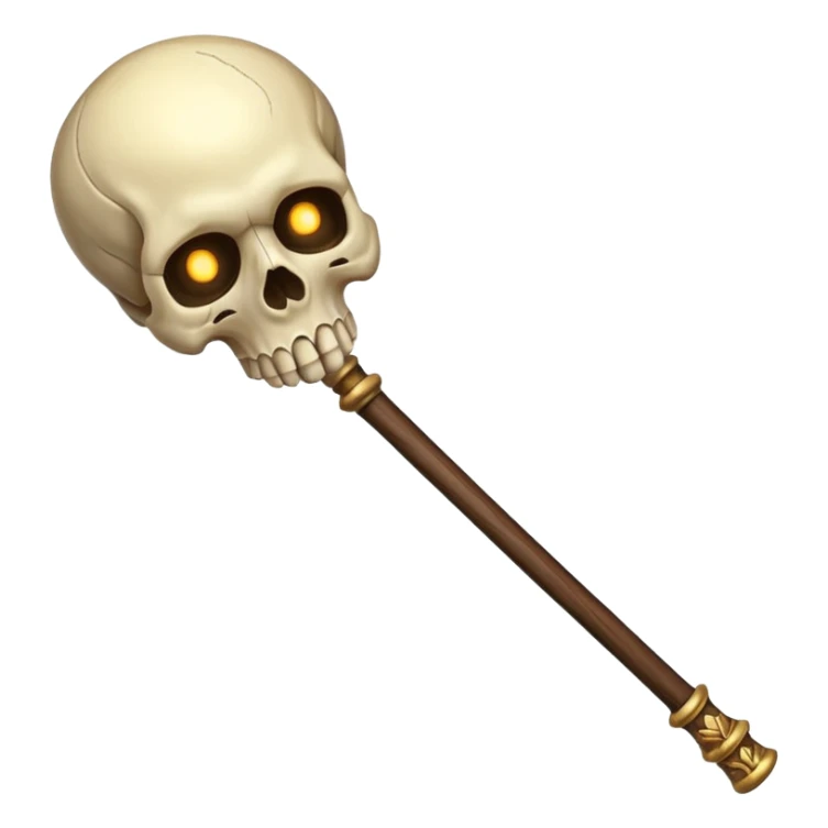 Skull Staff – Wooden staff with glowing skull top
 sticker