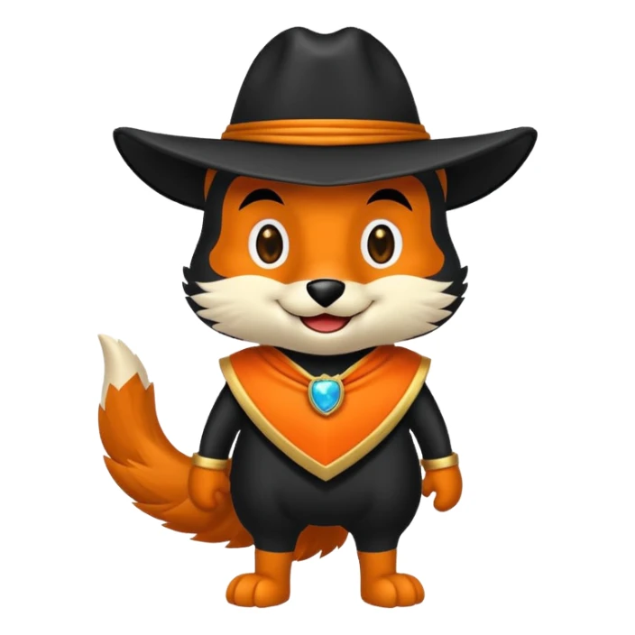Diseña un Zorro mascota saludando  sticker