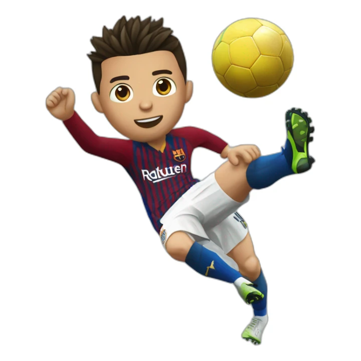 Ronaldo qui fait une prise de catch a messi sticker