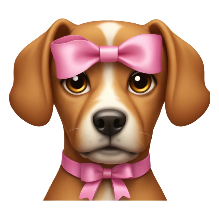 dog wearing pink bow sticker