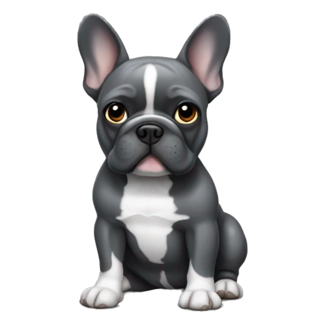 dark gray french bulldog  sticker