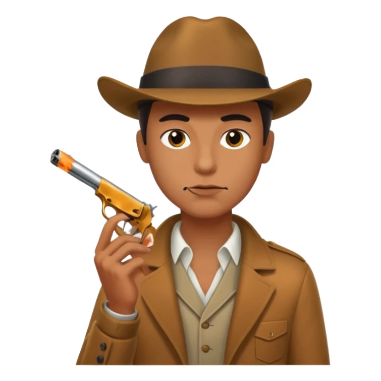 Smoking cigarette, holding gun sticker