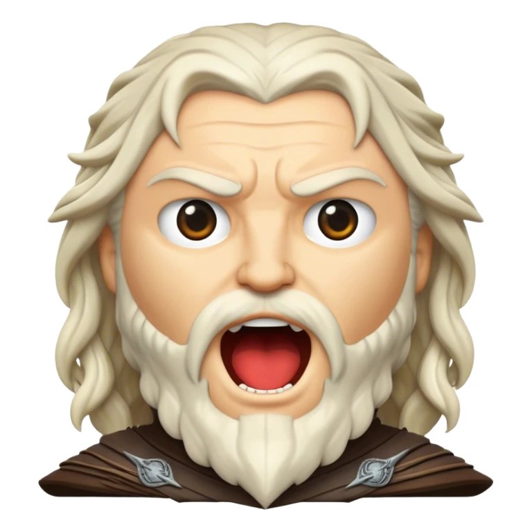 Cinematic Realistic Game of Thrones Pop Culture Emoji, featuring a dramatic, epic portrayal inspired by the fantasy series rendered with rich textures and cinematic lighting. sticker