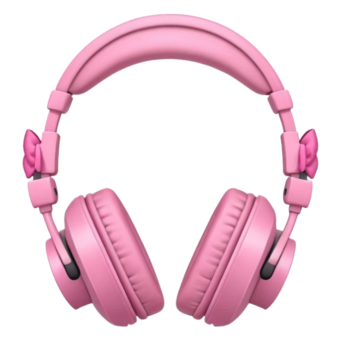 audifonos de color rosa y lazos rosas  sticker