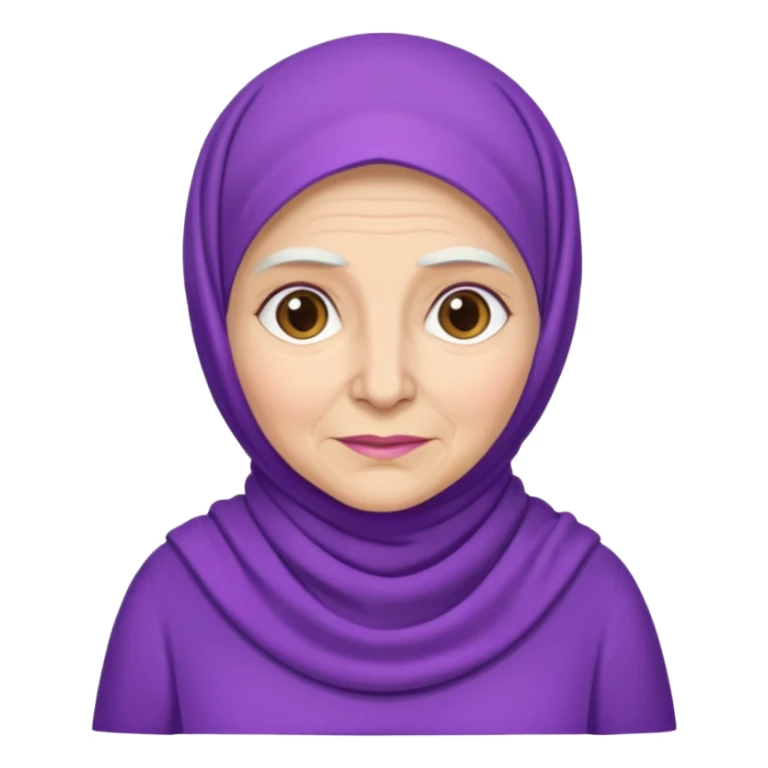 Bir baş örtülü mor kıyafetli  büyükanne sticker
