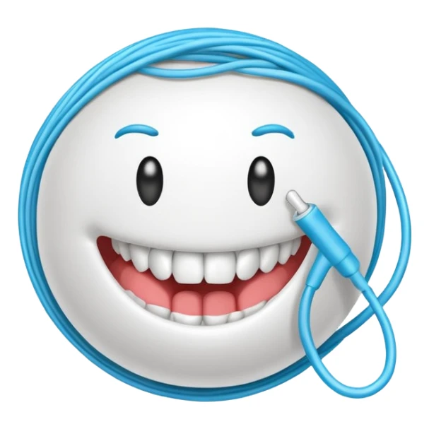 A ball of dental floss  sticker