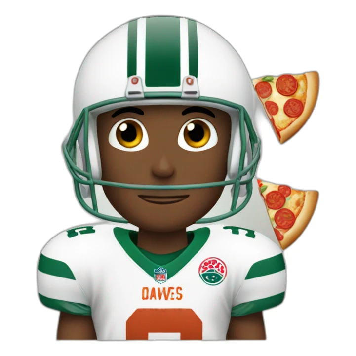 football player with pizza sticker