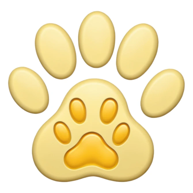 a pastel yellow pawprint sticker
