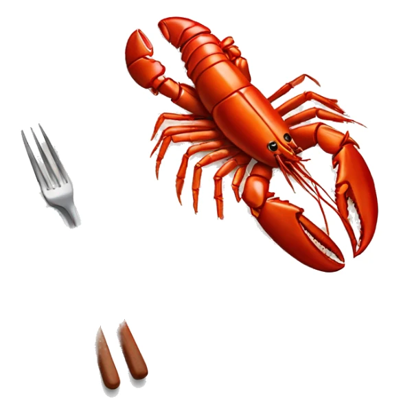 “Cooked red lobster with white rice on a plate, vibrant and simple.” sticker