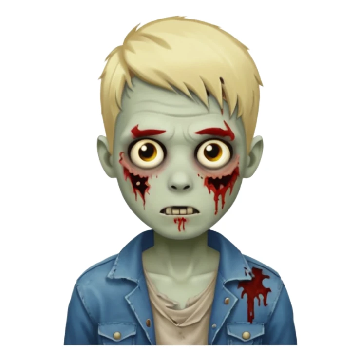 zombie boy with blonde hair sticker