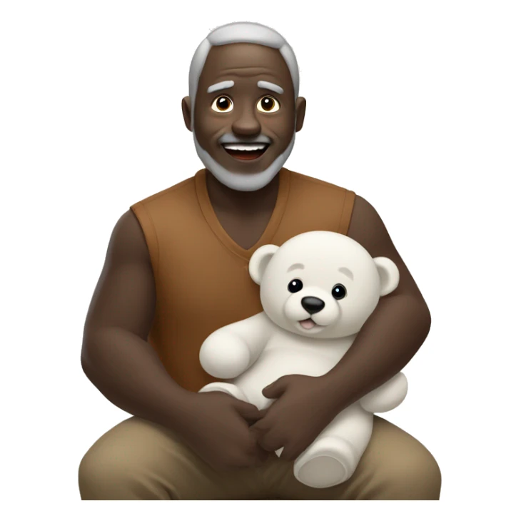 papa oso negro abrazando a osito blanco sticker