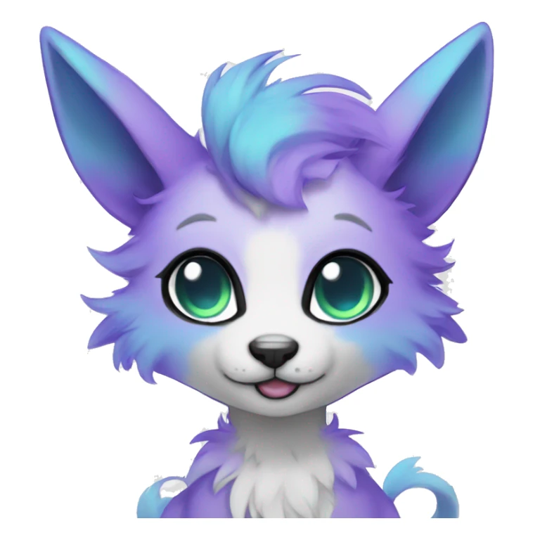 Kawaii colorful ethereal anthro fursona Fakemon sticker