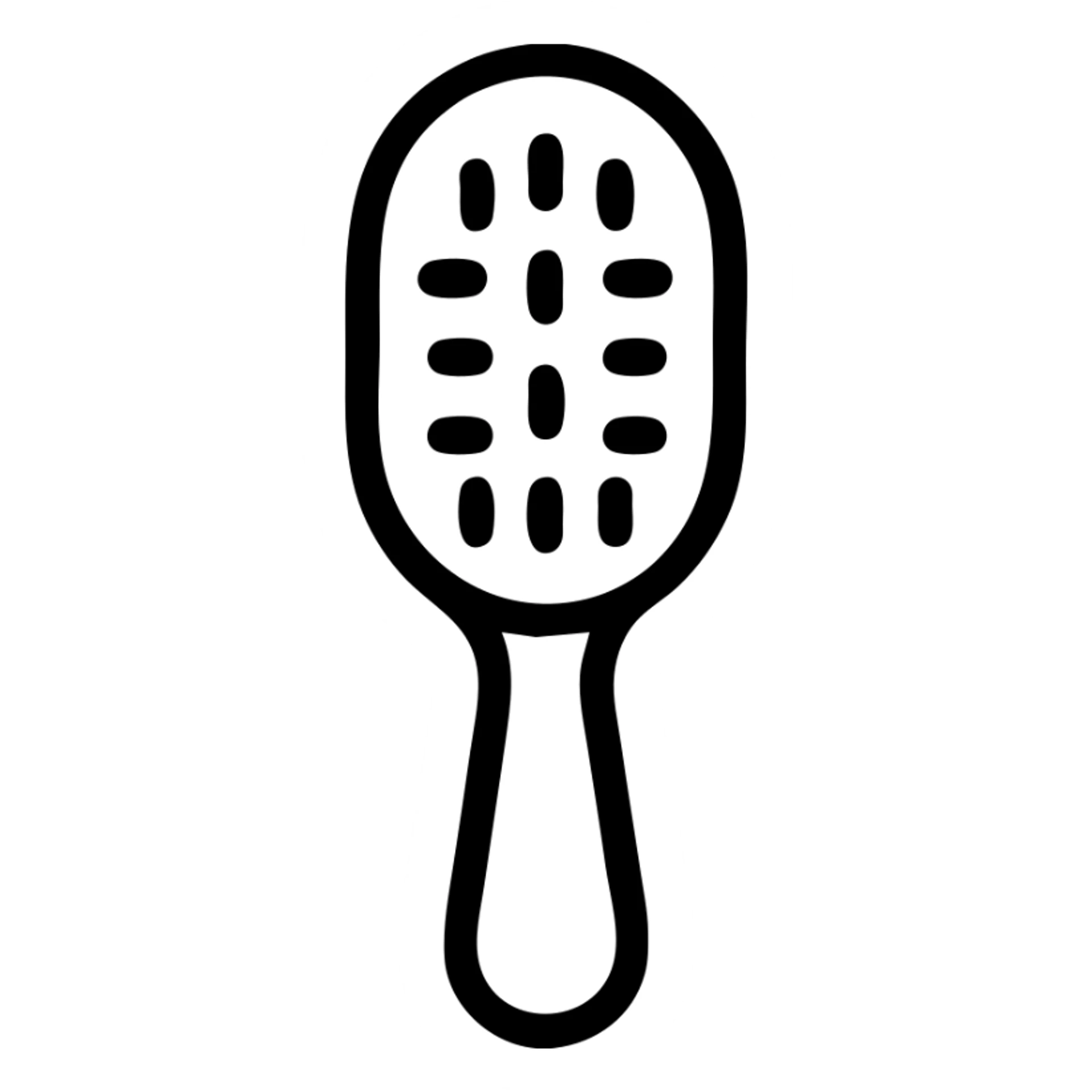 a brown hairbrush, minimal icon, clean lines sticker