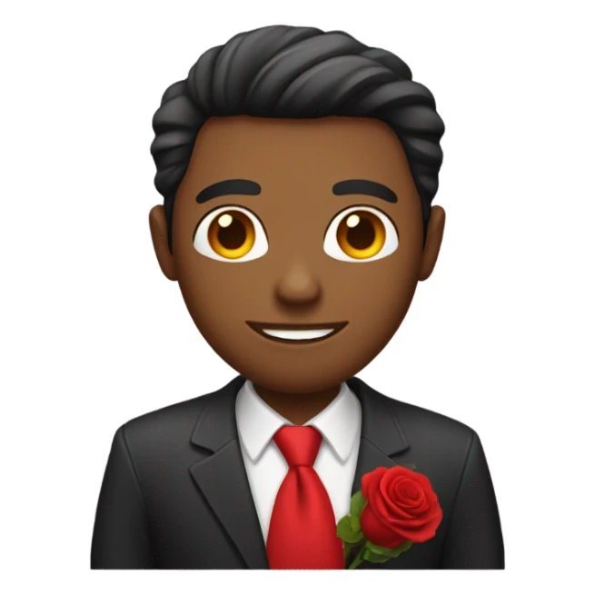 American guy with red rose flower bouquet  sticker