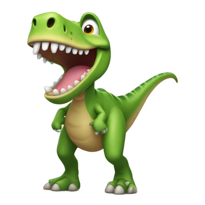 Laughing Dinosaur - A dinosaur cracking up, showing tiny arms holding its belly. sticker