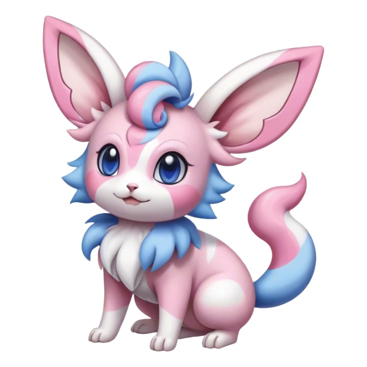 Colorful Sylveon-Espurr-Minccino-hybrid sticker