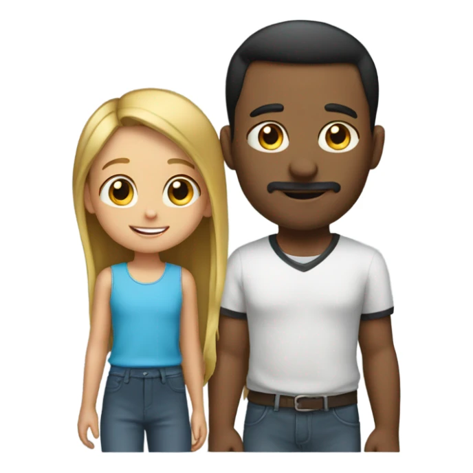 little girl with her dad sticker