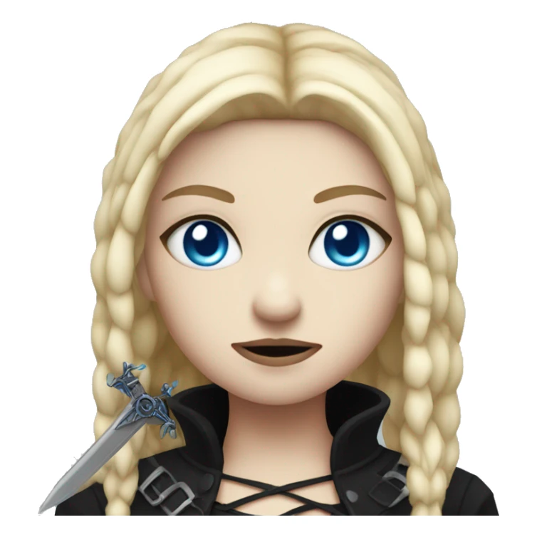 goth girl with blue eyes with dagger sticker